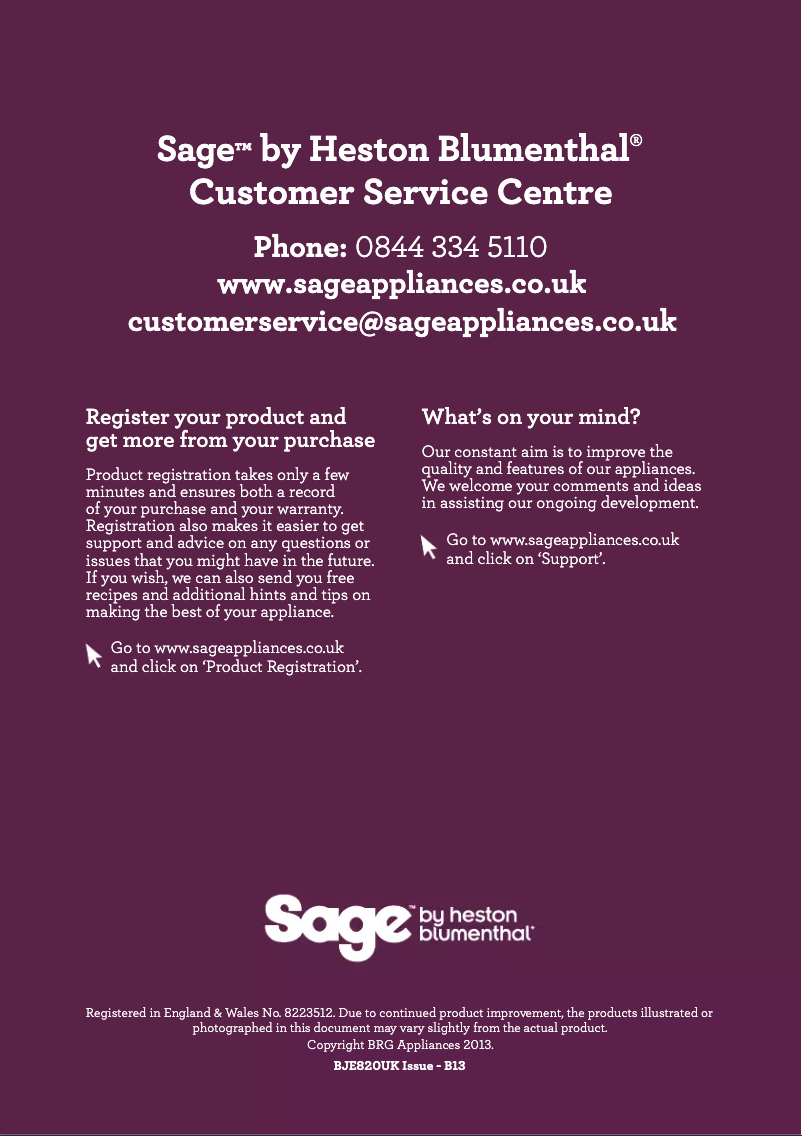 Página 1 del manual Manual de usuario Sage Nutri Juicer Pro