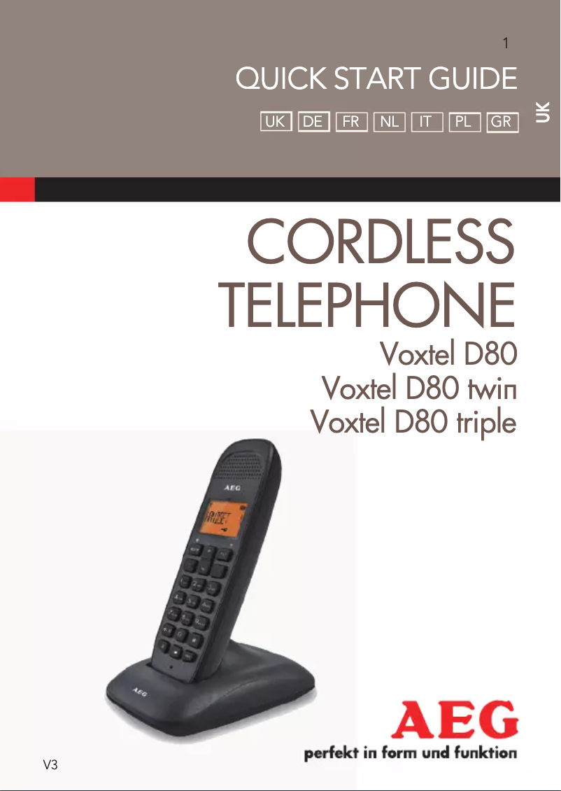 Página 1 del manual Manual de usuario AEG Voxtel D80 triple