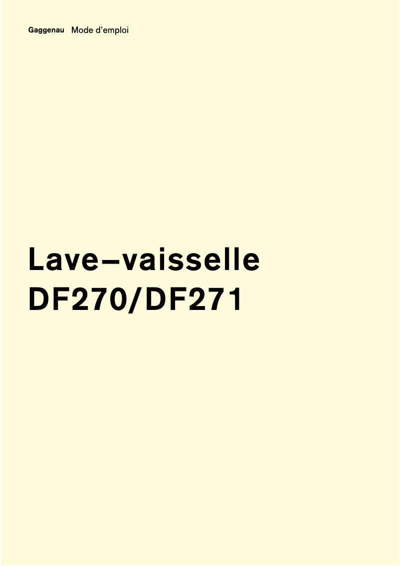 Imagen de la primera página del manual del dispositivo DF270160F