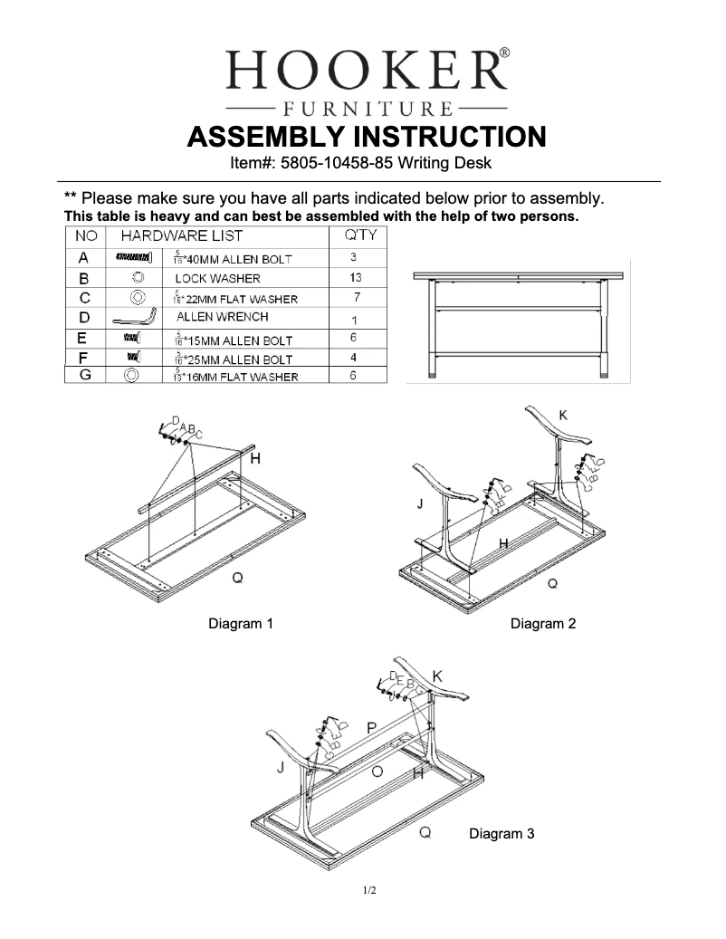 Página nº 1 - Manual de usuario Hooker 5805-10458-85