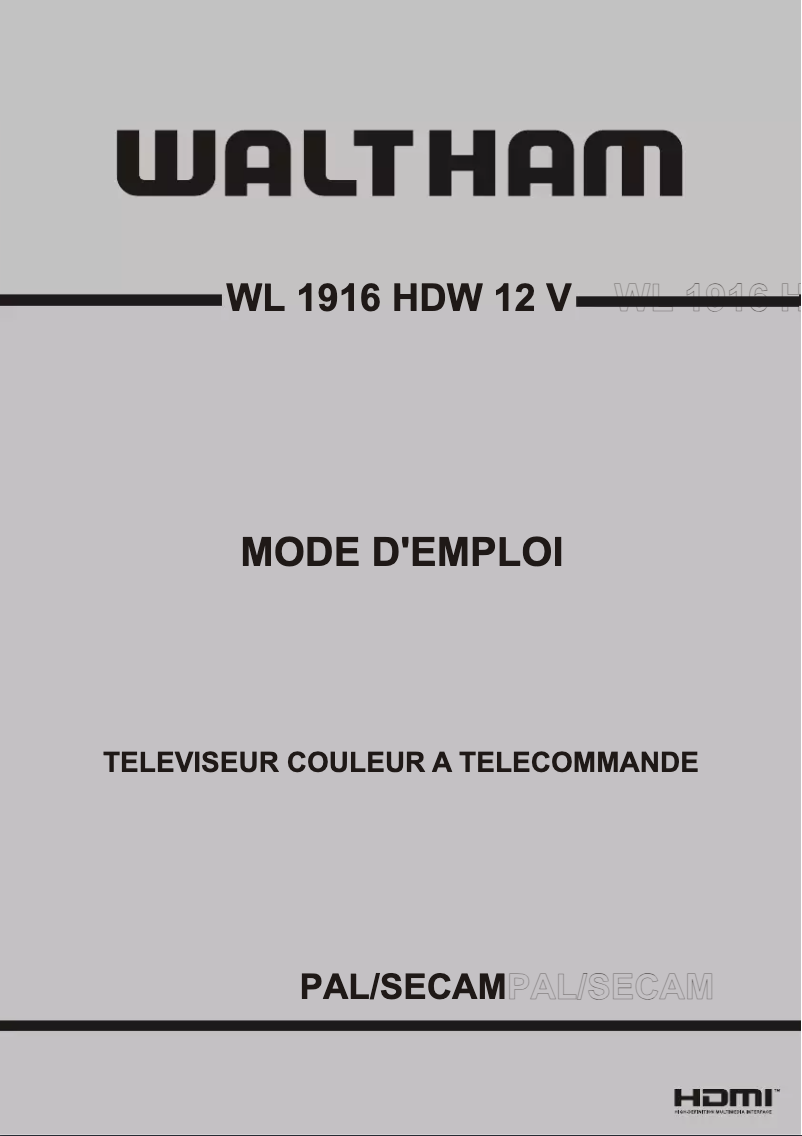 Página 1 del manual Manual de usuario Waltham WL 1916 HDW 12 V