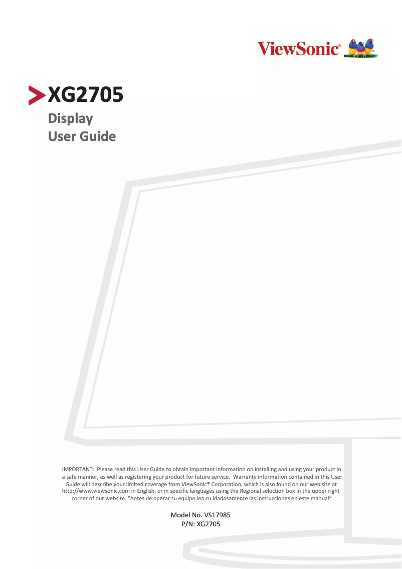 Página 1 del manual Manual de usuario Viewsonic XG2705