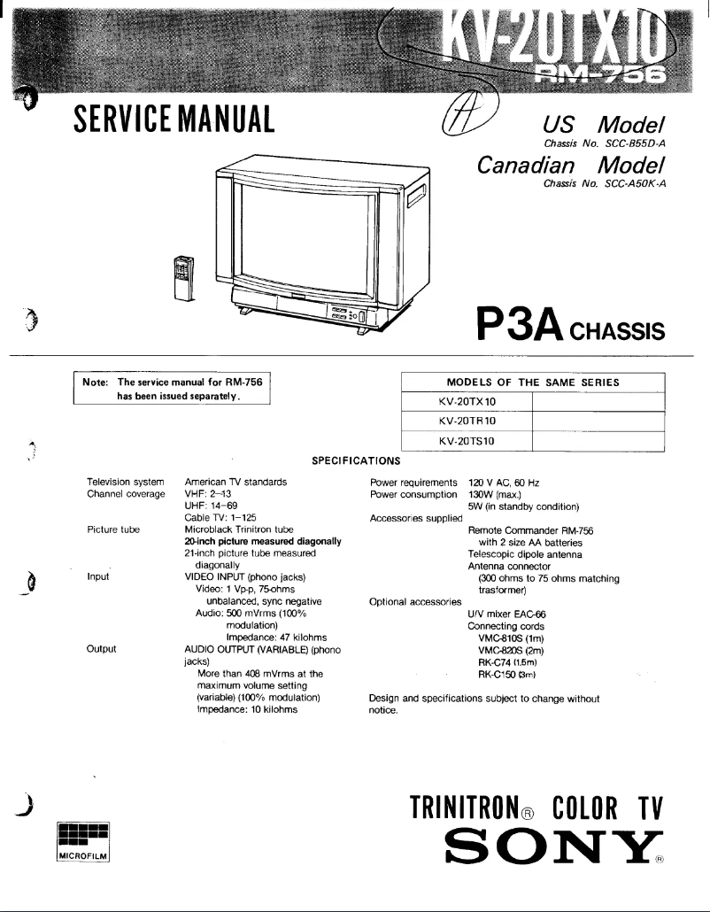 Imagen de la primera página del manual del dispositivo KV-20TX10