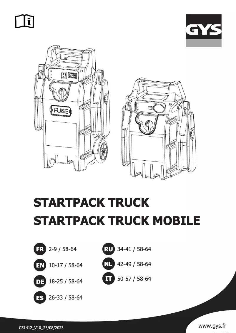 Página 1 del manual Manual de usuario GYS Startpack Truck