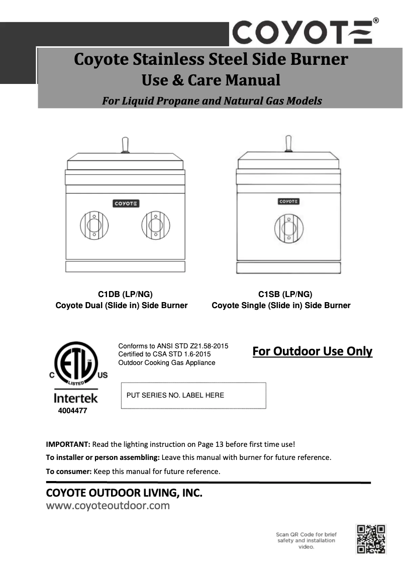 Imagen de la primera página del manual del dispositivo C1DBLP