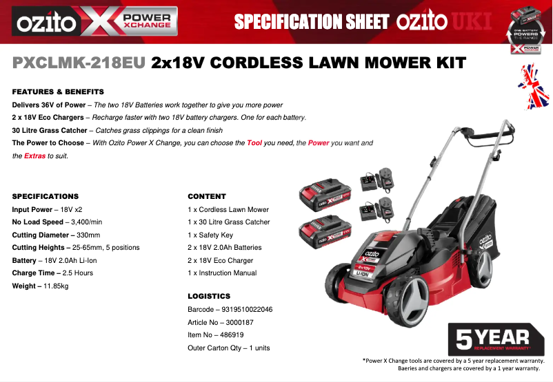 Imagen de la primera página del manual del dispositivo PXCLMK-218U