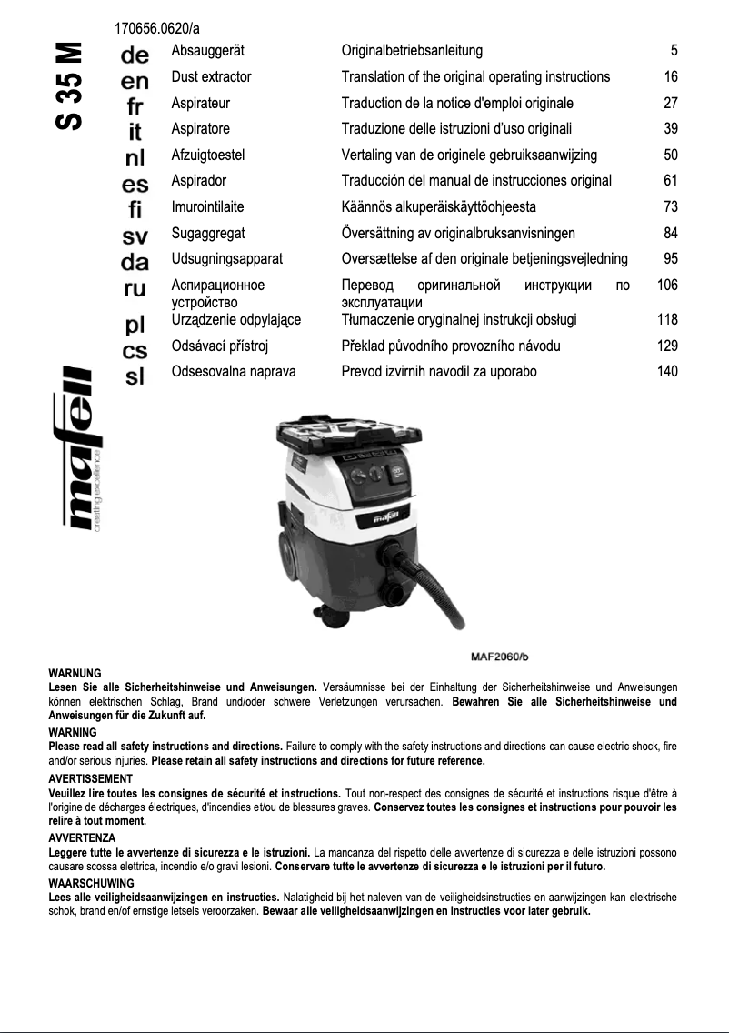 Imagen de la primera página del manual del dispositivo S 35 M