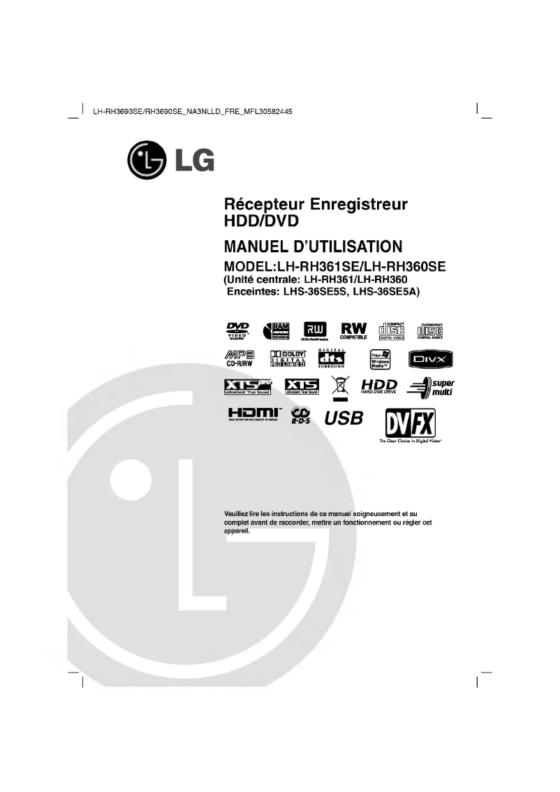 Página nº 1 - Manual de usuario LG LH-RH3690SE