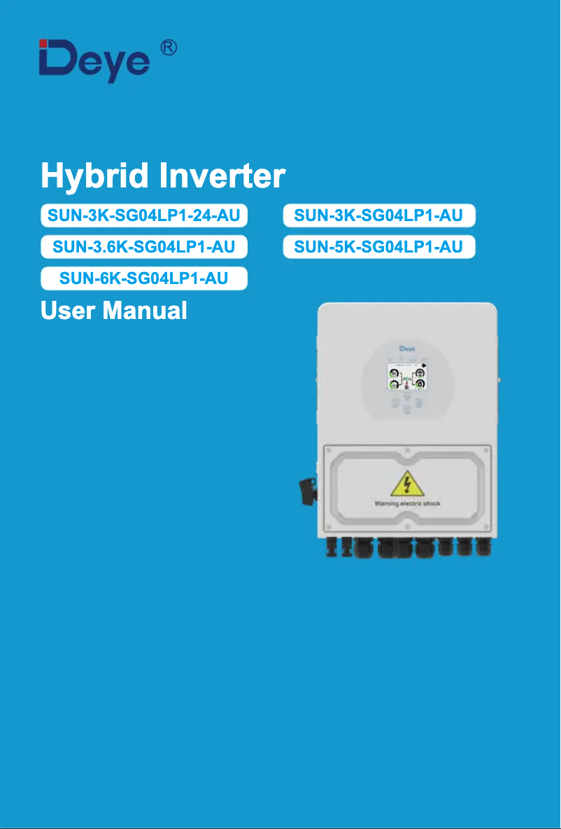 Página 1 del manual Manual de usuario Deye SUN-6K-SG04LP1-AU