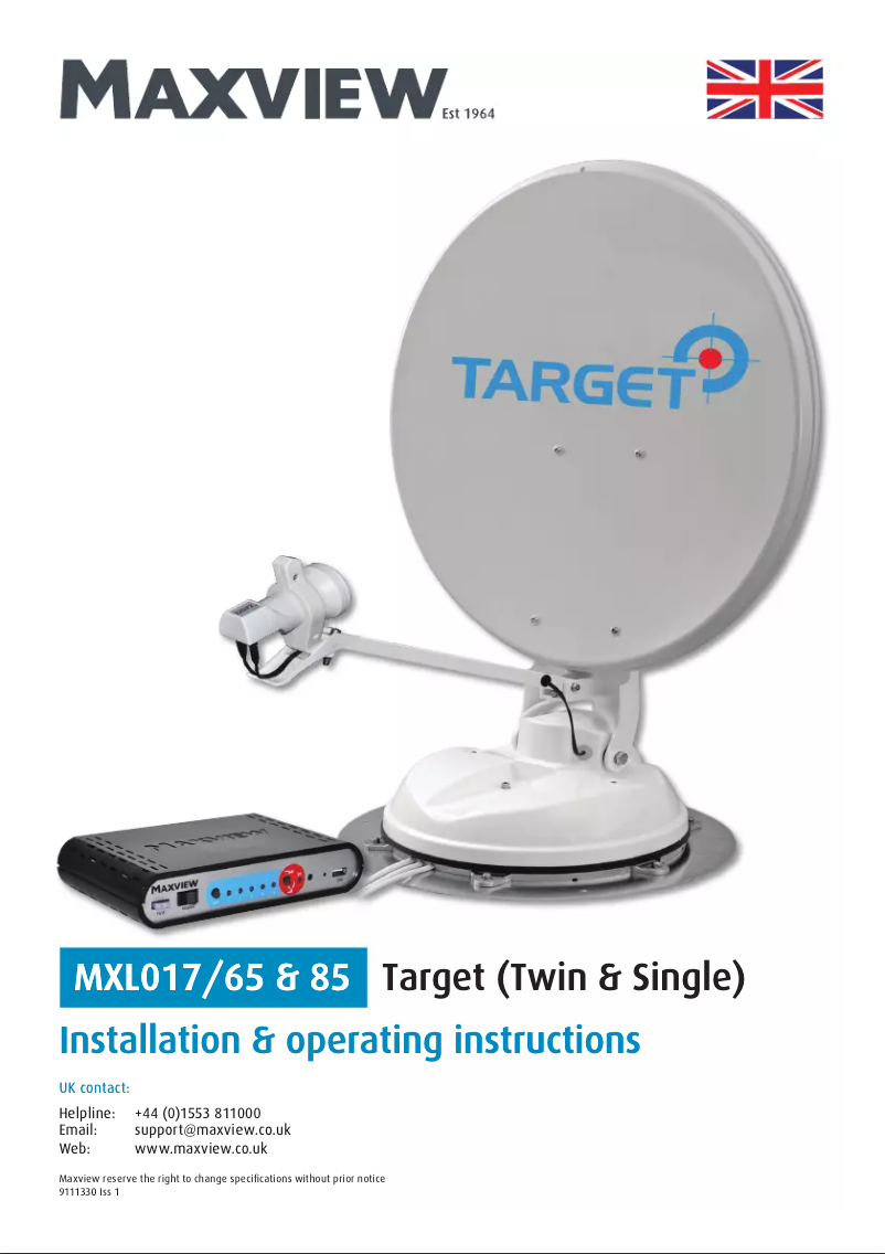 Imagen de la primera página del manual del dispositivo Target MXL017-65