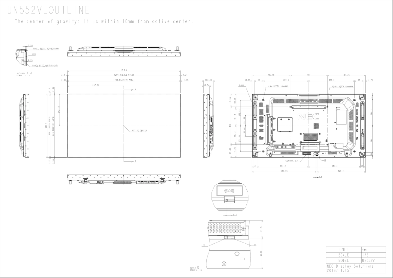Imagen de la primera página del manual del dispositivo MultiSync UN552V
