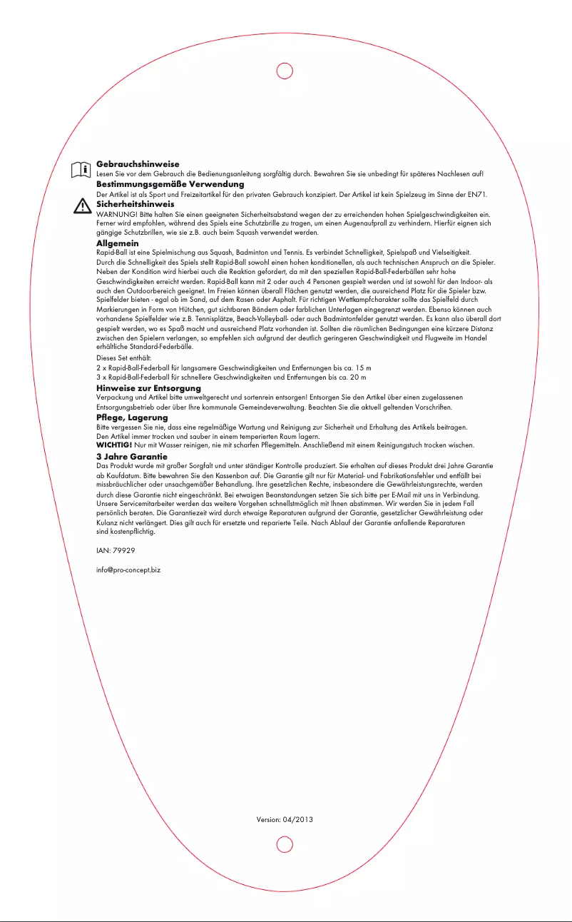 Página nº 1 - Manual de usuario Crivit IAN 79929