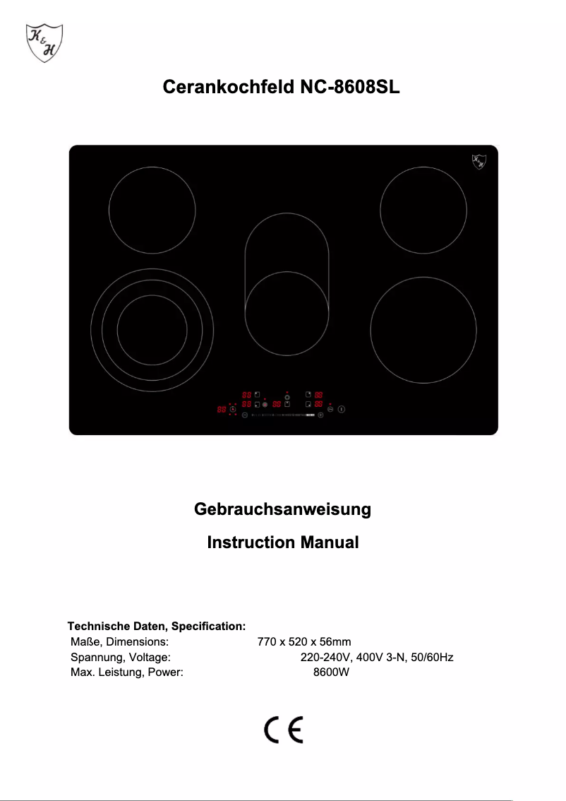 Imagen de la primera página del manual del dispositivo NC-8608SL