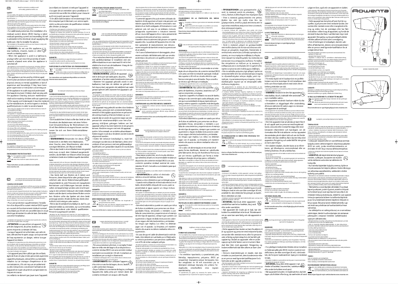 Página 1 del manual Manual de usuario Rowenta Pocket Dry CV1510