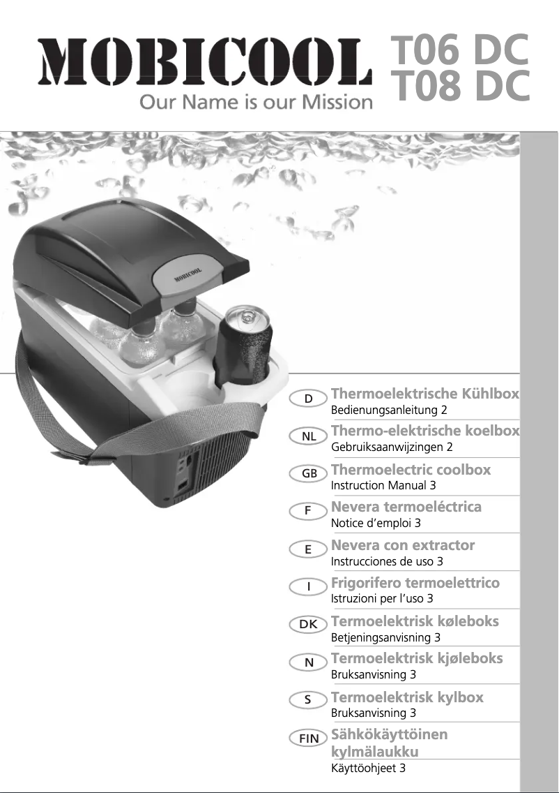Imagen de la primera página del manual del dispositivo Mobicool T08 DC