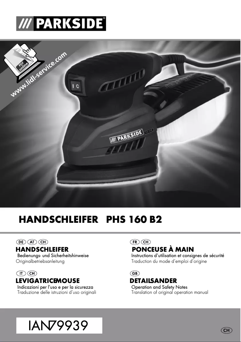 Imagen de la primera página del manual del dispositivo PHS 160 B2