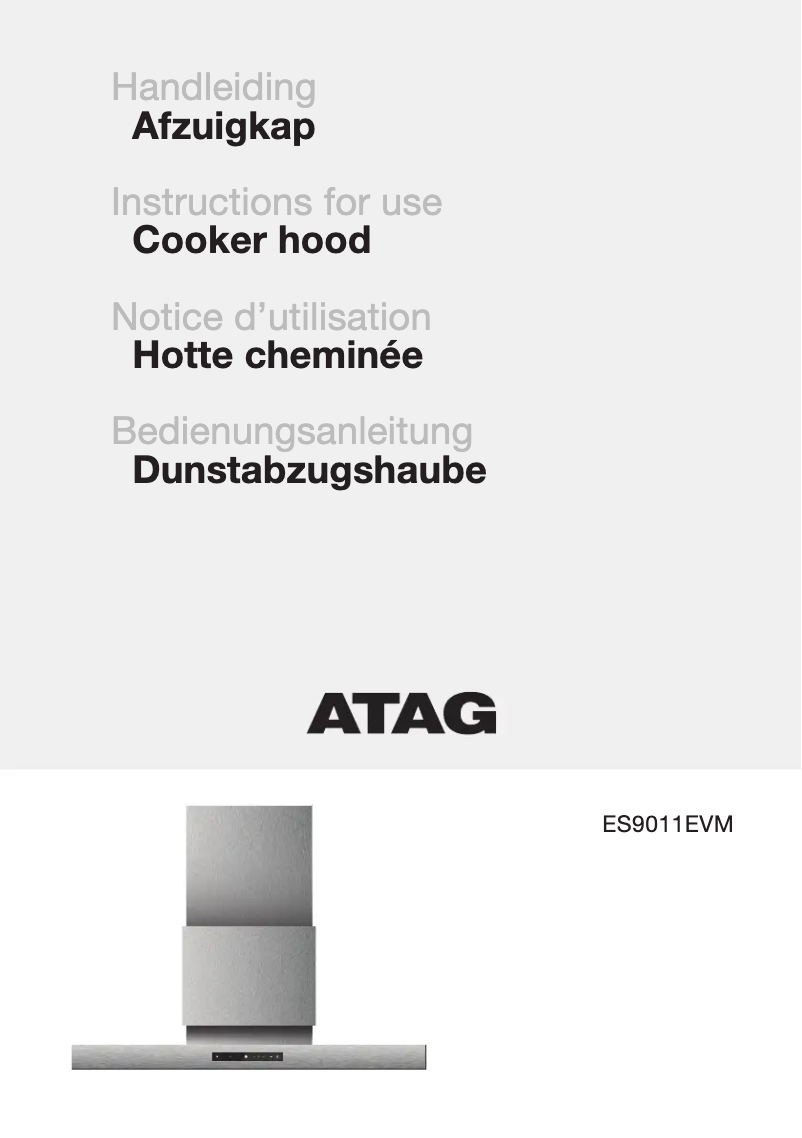 Página 1 del manual Manual de instrucciones Atag ES9011EVM