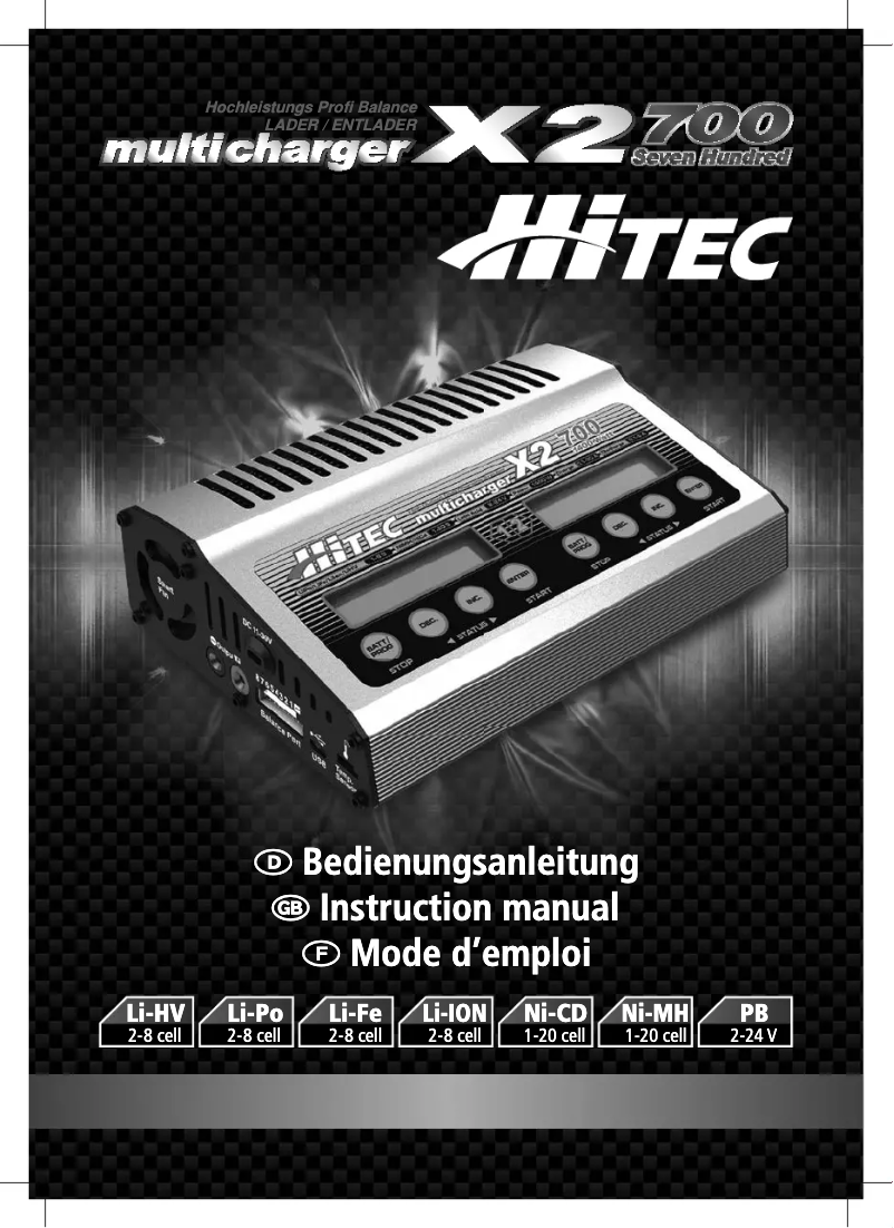 Página 1 del manual Manual de usuario Hitec X2 700