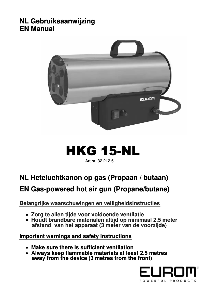 Página nº 1 - Manual de usuario Eurom HKG 15