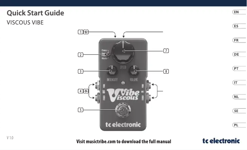 Imagen de la primera página del manual del dispositivo Viscous Vibe