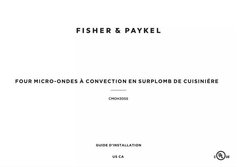 Página 1 del manual Guía de instalación Fisher & Paykel CMOH-30SS-3T