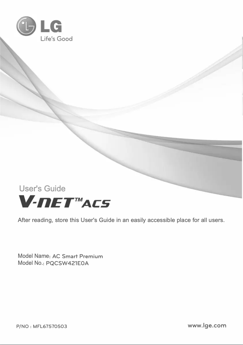 Imagen de la primera página del manual del dispositivo PQCSW421E0A