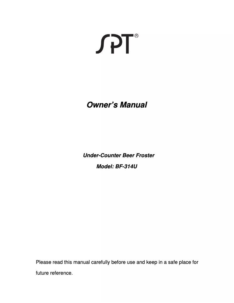 Imagen de la primera página del manual del dispositivo BF-314U