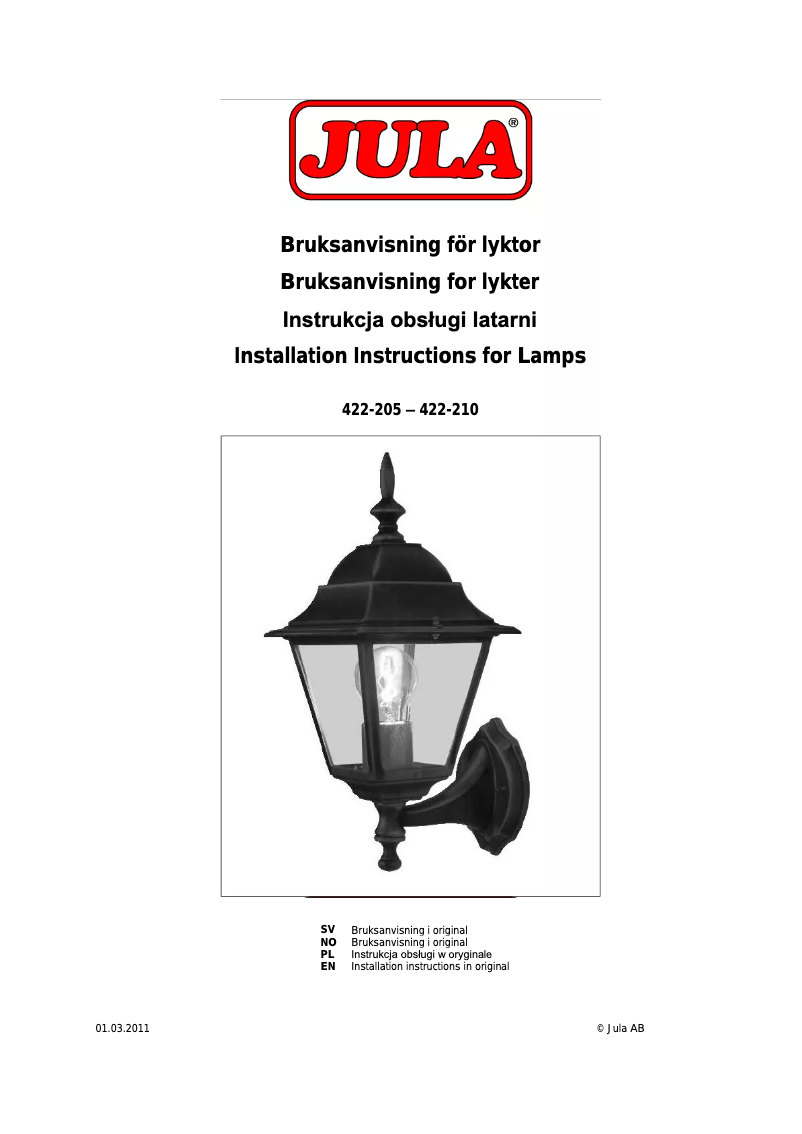 Página nº 1 - Manual de usuario Anslut 422-207