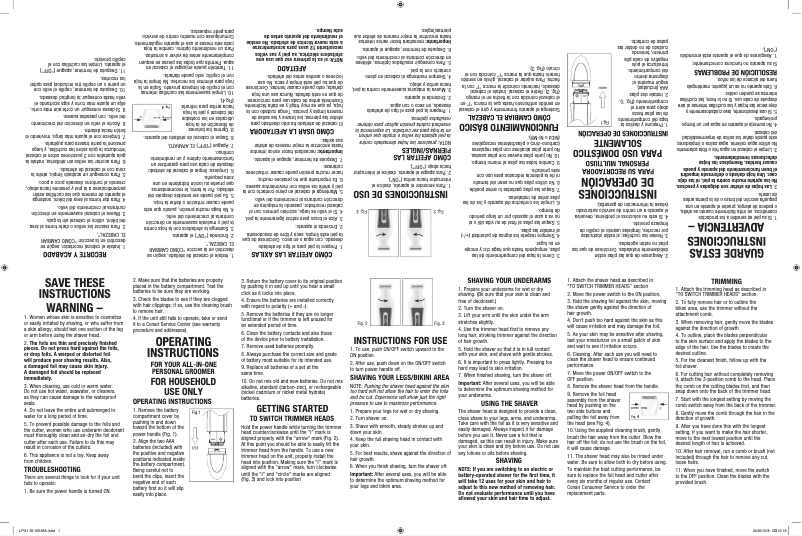 Página 1 del manual Manual de usuario Conair LPG1R