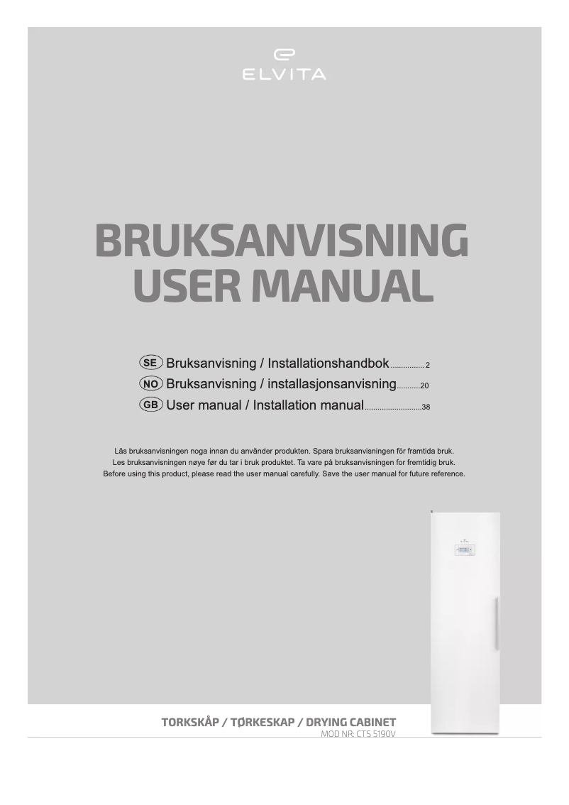 Página 1 del manual Manual de usuario Elvita CTS5190V