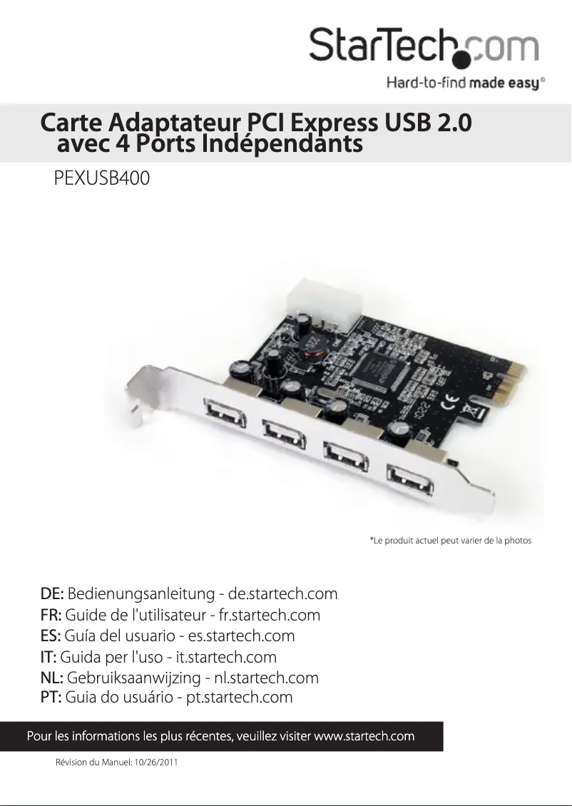 Imagen de la primera página del manual del dispositivo PEXUSB400
