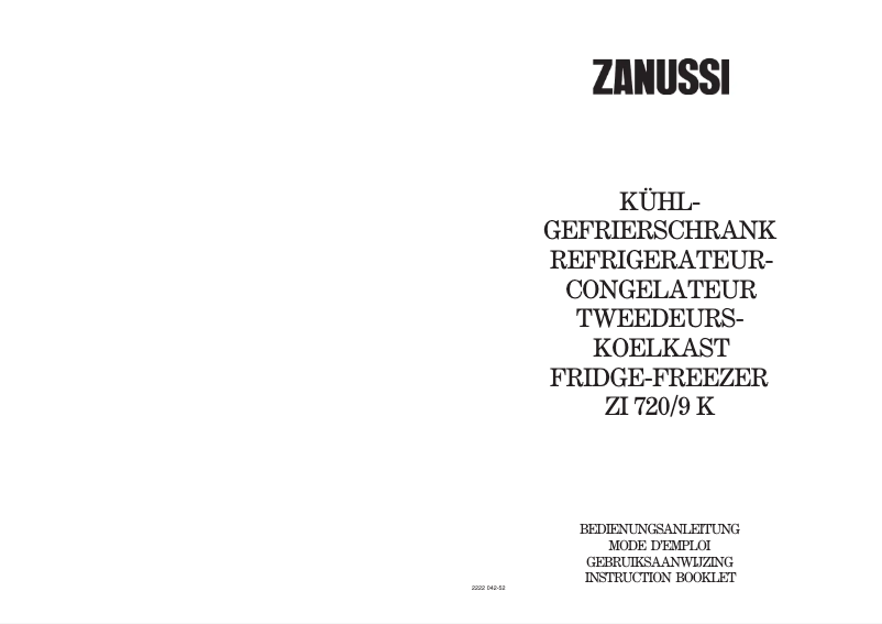 Página 1 del manual Manual de usuario Zanussi ZI 720