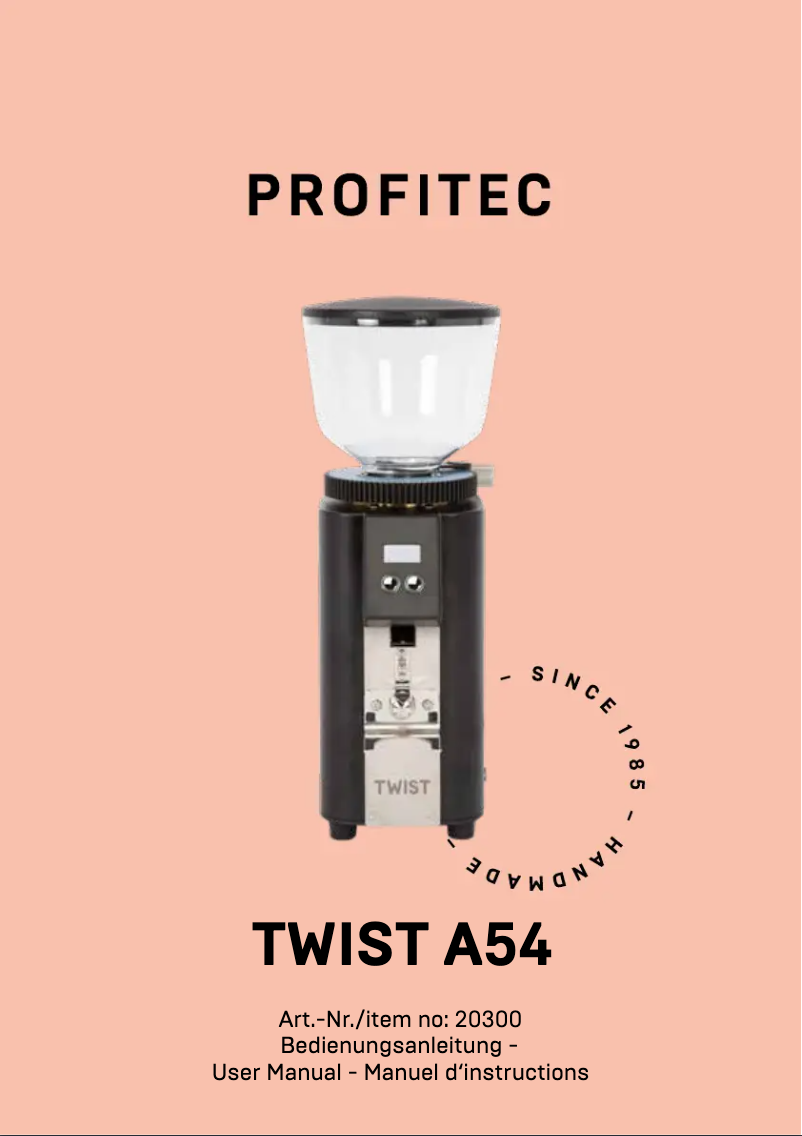 Página 1 del manual Manual de usuario Profitec TWIST A54