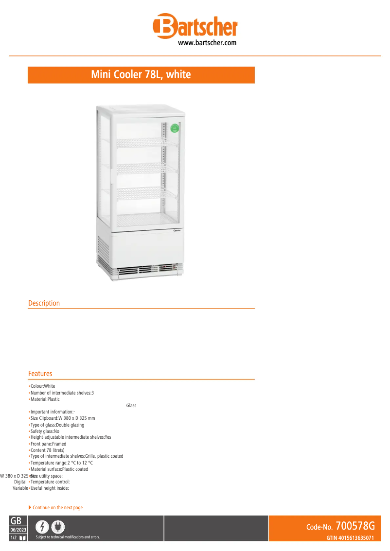 Imagen de la primera página del manual del dispositivo 700578G