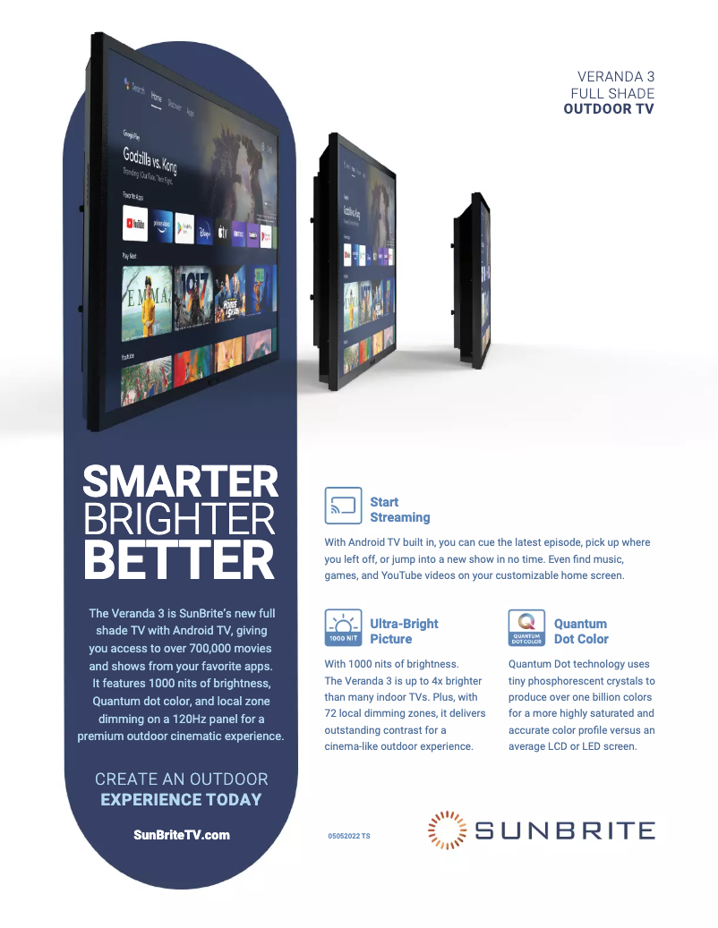 Página 1 del manual Ficha técnica SunBriteTV SB-V3-65-4KHDR-BL