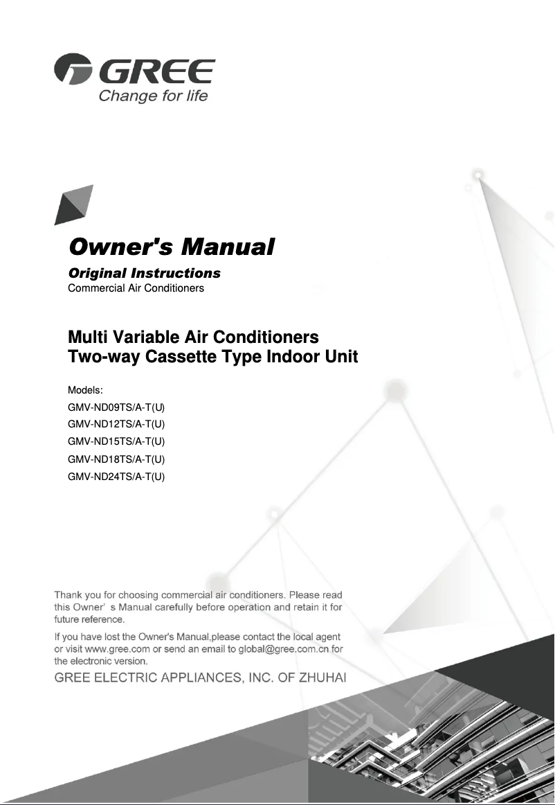 Página 1 del manual Manual de usuario Gree GMV-ND09TS/A-T(U)