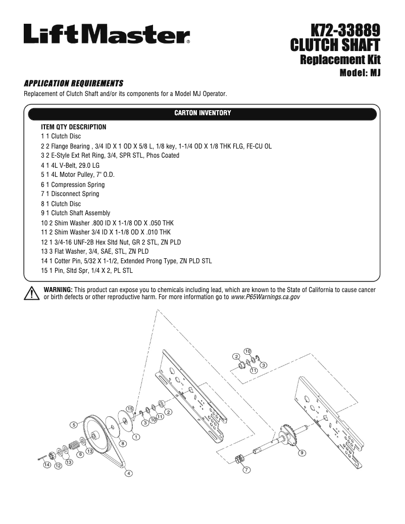 Página 1 del manual Guía de inicio rápido LiftMaster MH5011U