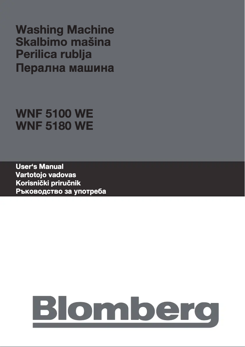 Página 1 del manual Manual de usuario Blomberg WNF 5100 WE