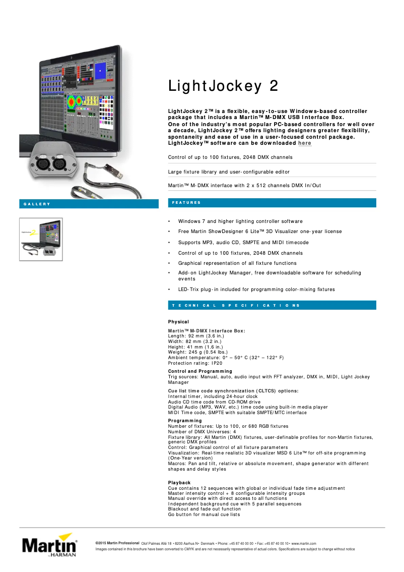 Imagen de la primera página del manual del dispositivo LightJockey 2