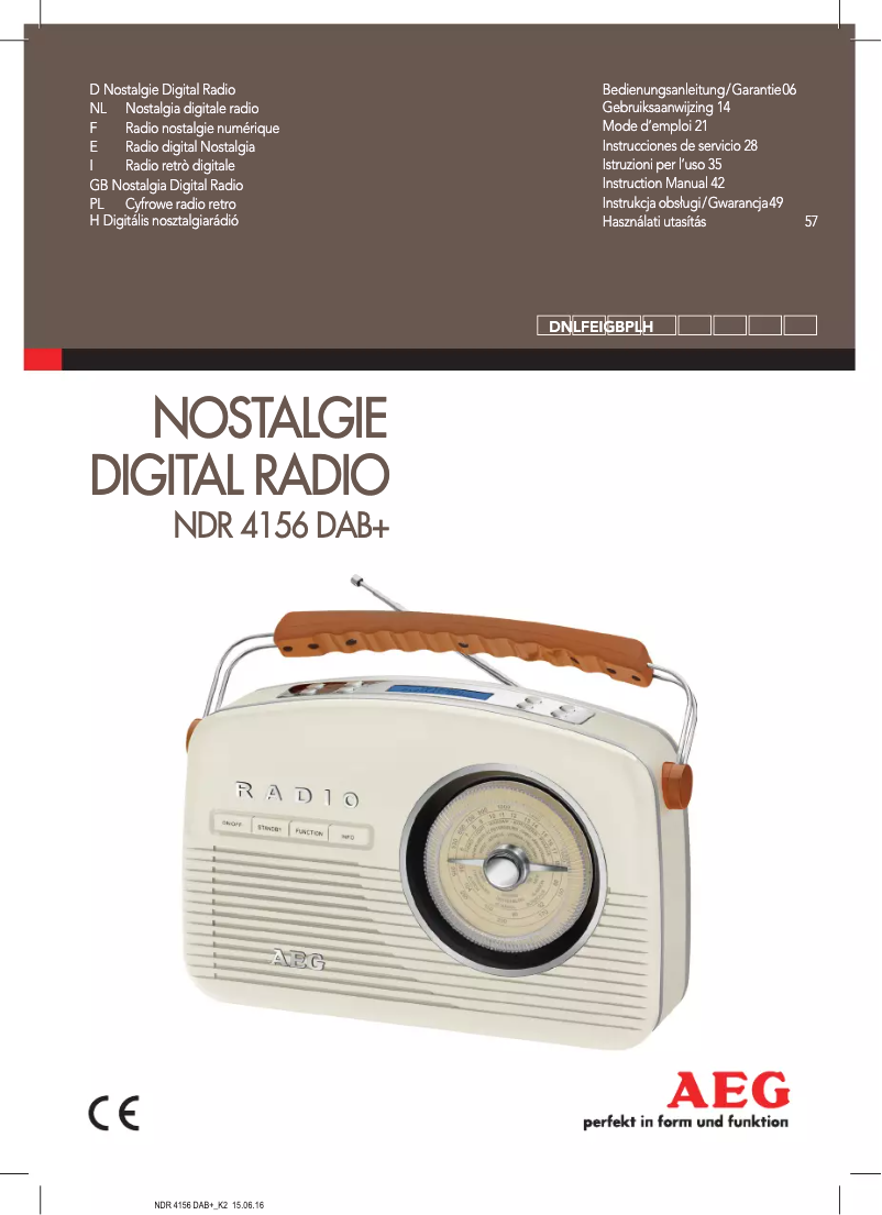Imagen de la primera página del manual del dispositivo NDR 4156 DAB+
