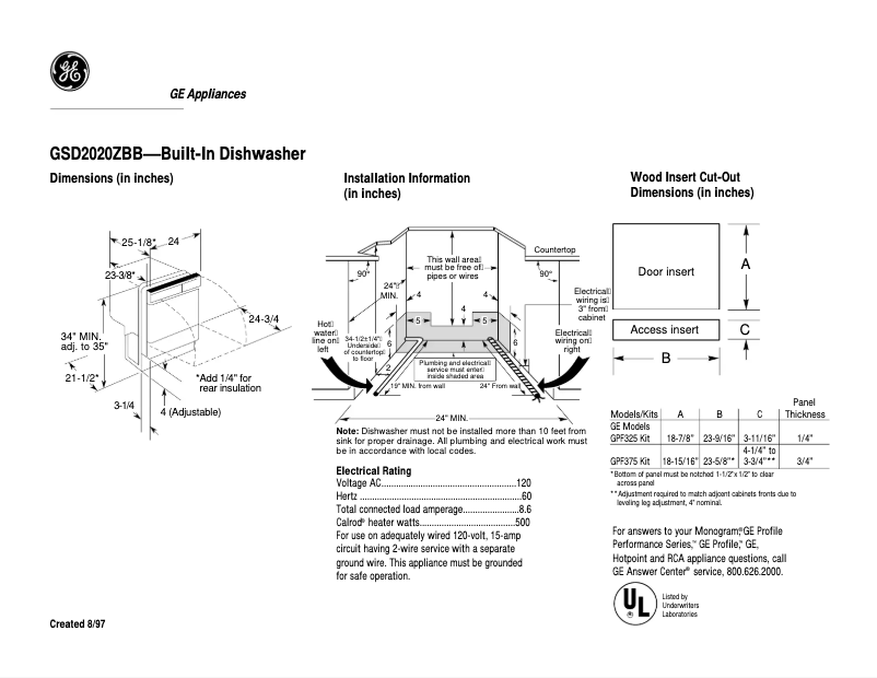 Imagen de la primera página del manual del dispositivo GSD2020ZBB
