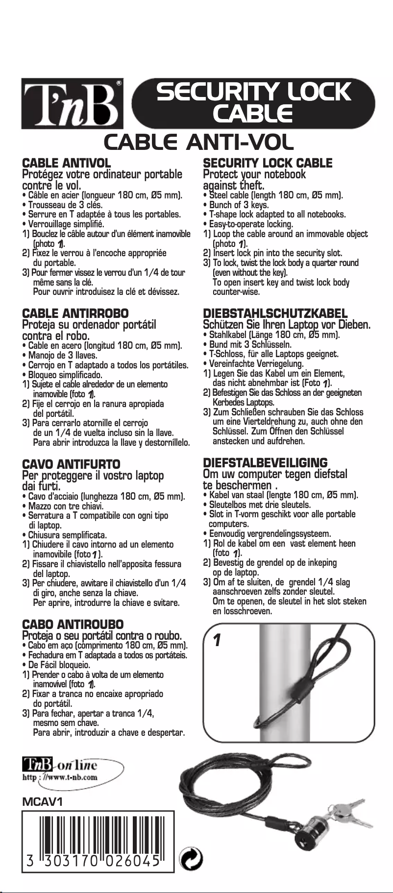 Imagen de la primera página del manual del dispositivo MCAV1