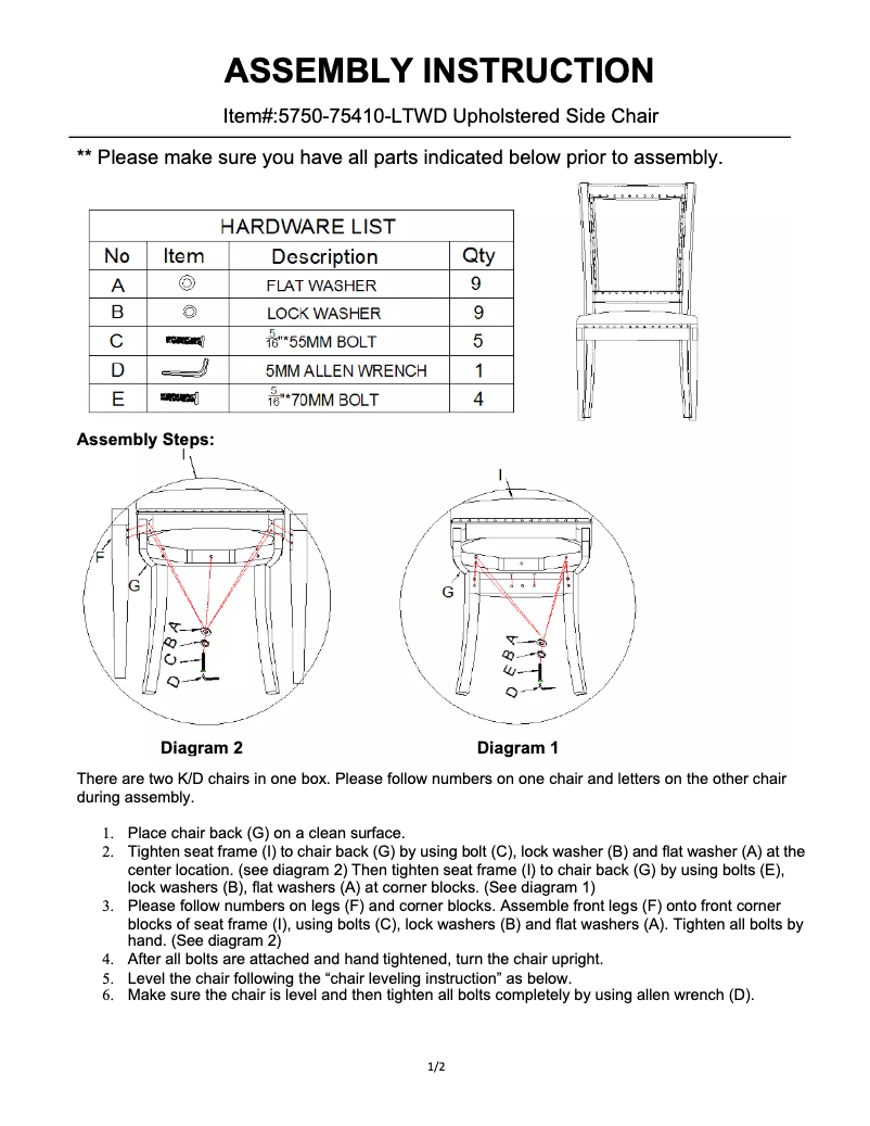 Página nº 1 - Manual de usuario Hooker 5750-75410-LTWD