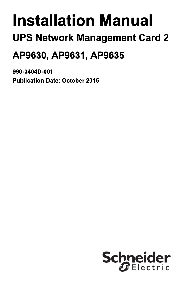 Página nº 1 - Manual de usuario APC AP9630