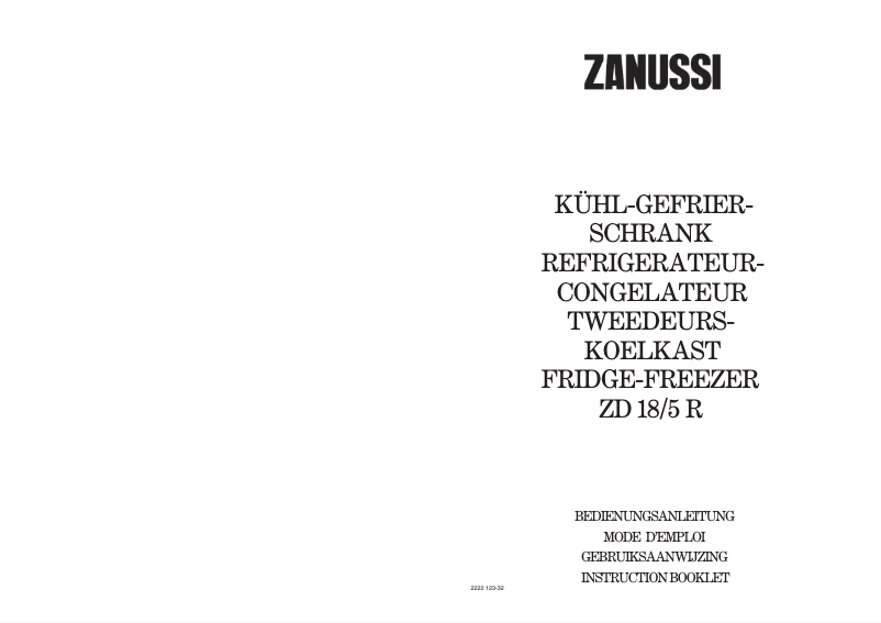 Página 1 del manual Manual de usuario Zanussi ZD 18/5 r