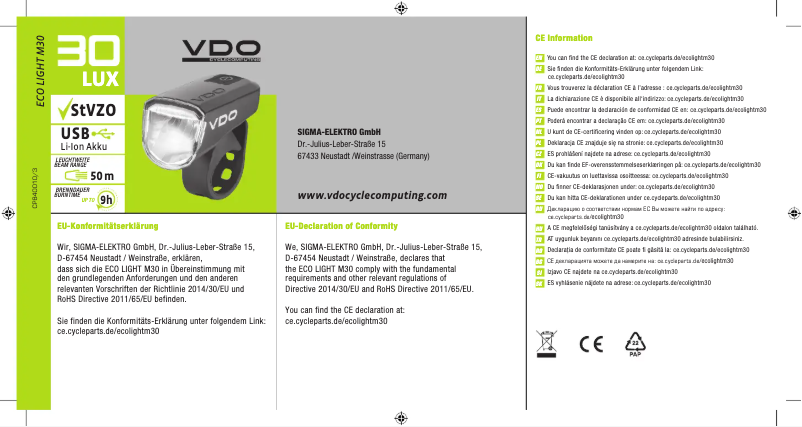 Imagen de la primera página del manual del dispositivo M30