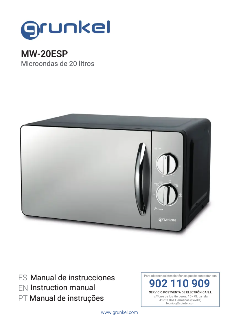 Imagen de la primera página del manual del dispositivo MW-20ESP