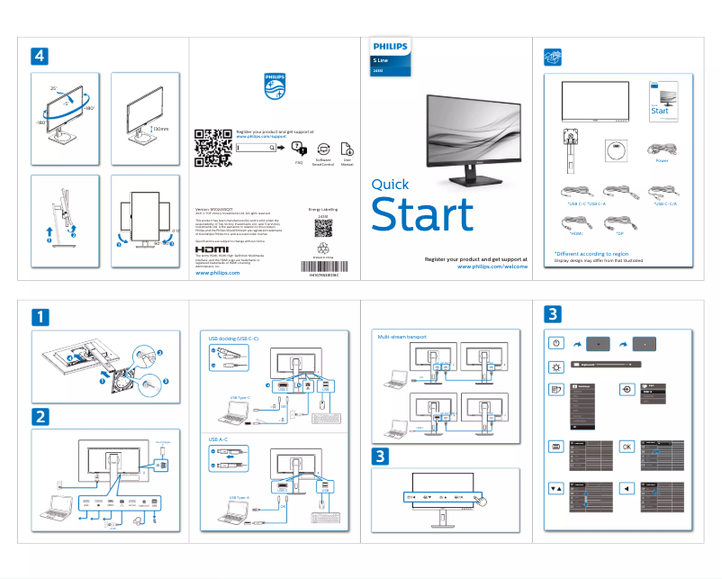 Página 1 del manual Guía de inicio rápido Philips 243S1