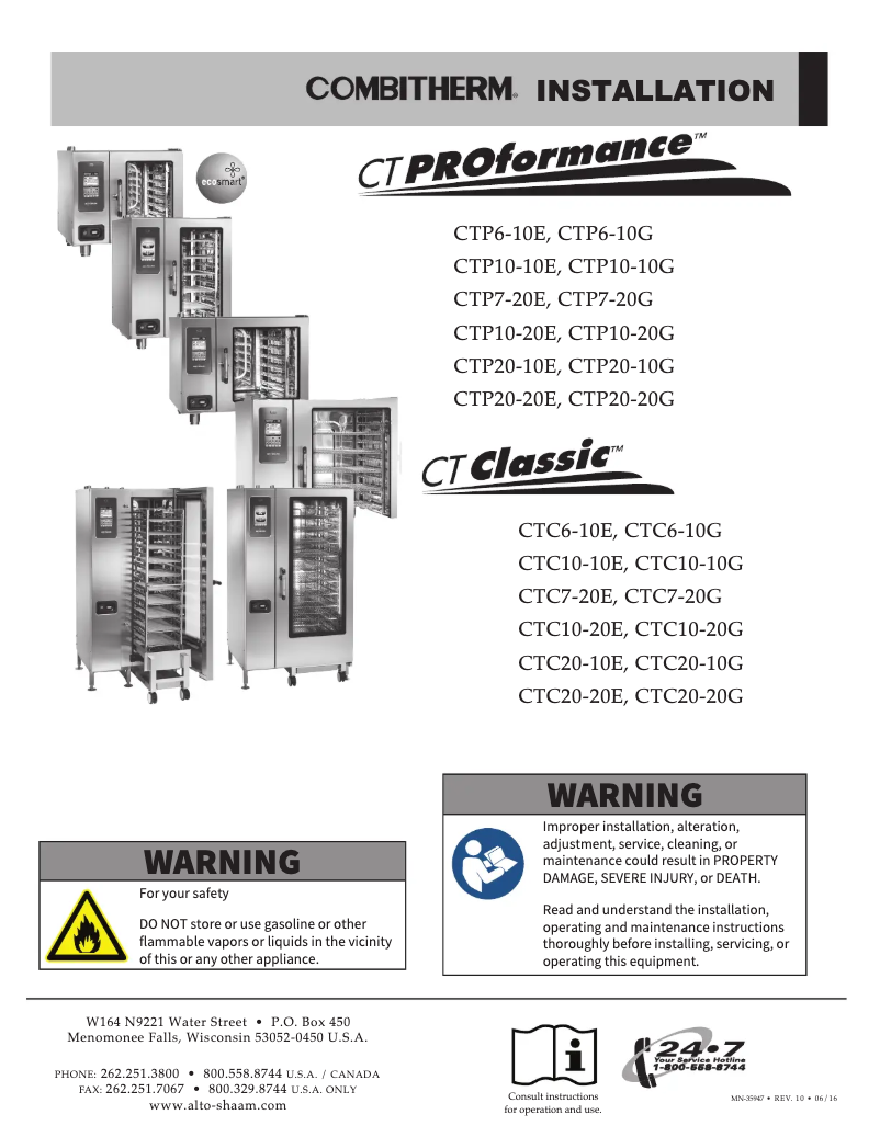 Imagen de la primera página del manual del dispositivo Combitherm Classic CTC20-20G