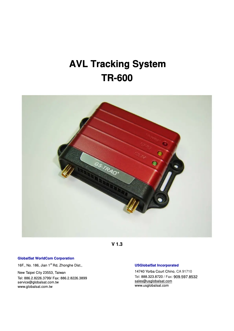 Página 1 del manual Manual de usuario GlobalSat TR-600